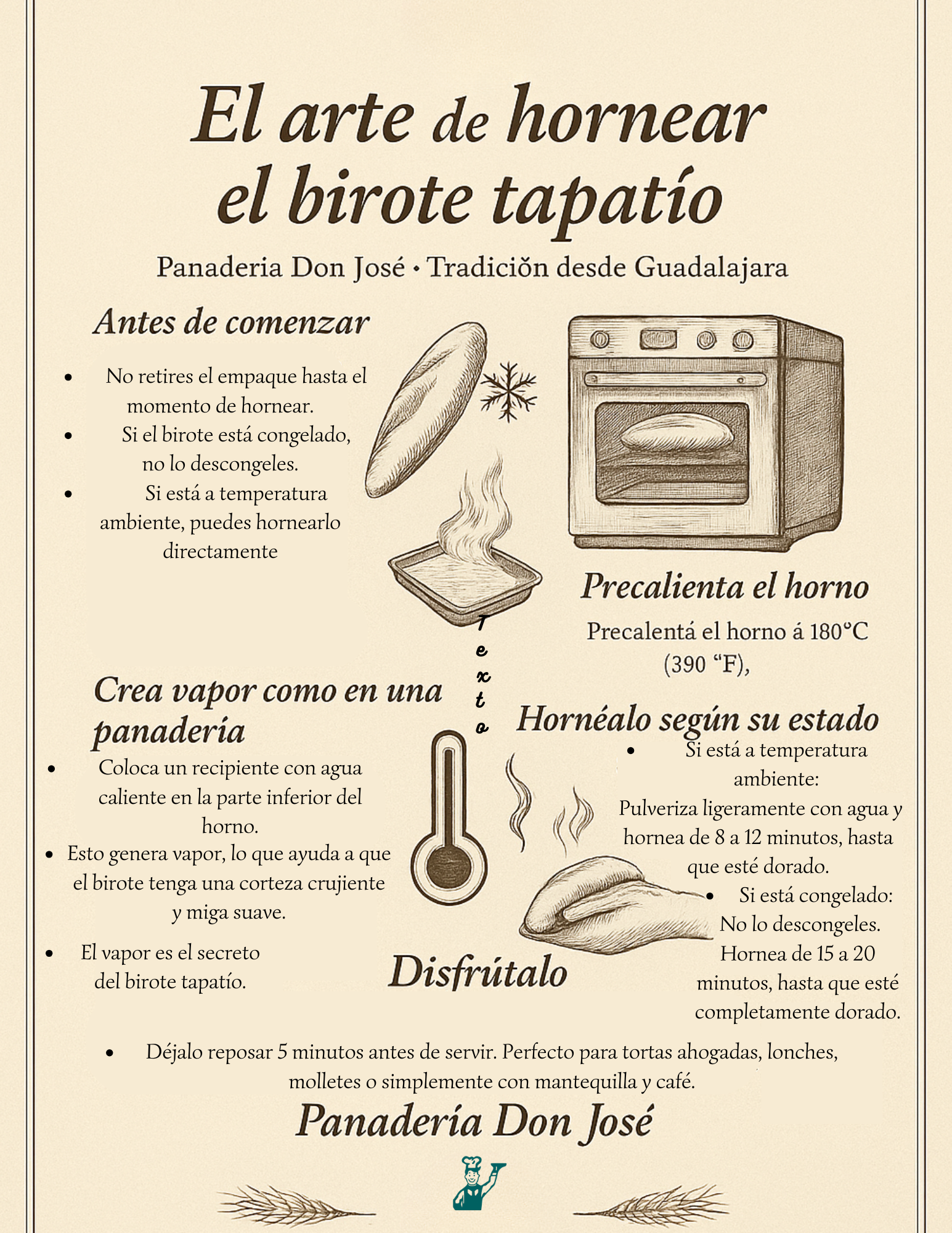 Guía de cocción del birote tapatío — Panadería Don José